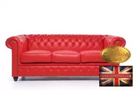 Canapé Chesterfield 3 places Rouge