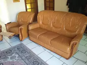 canapé + fauteuils cuir
