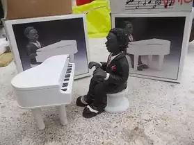 Statuette Pianiste negro spirituals plât