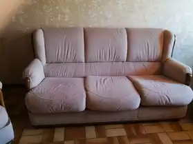 Salon alcantara canapé et 2 fauteuils