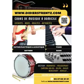 Cours de Guitare ; Piano , Batterie