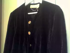 Manteau Vintage en velours noir