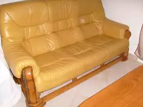 canapé cuir et fauteuil