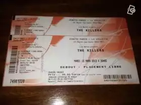 Ticket concert The Killers à Paris 12/03