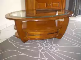 AV table basse ovale en merisier
