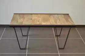 Table basse industrielle bois massif