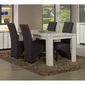 Table repas 190cm LEA chêne blanchi