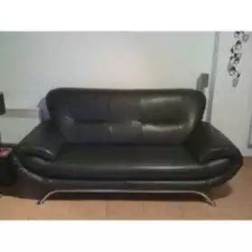 canapé simili cuir noir