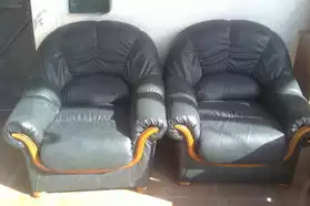 Canapé-lit + 2 fauteuils