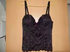 corset noir et violet dentelle 85B