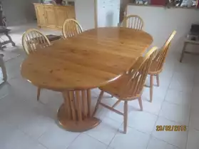 table en pin+5 chaises