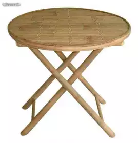 table ronde en bambou