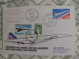 Enveloppe 1 ier jours " Concorde " 1976