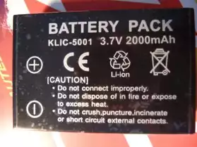 Batterie Kodak KLIC-5001 pour EasyShare