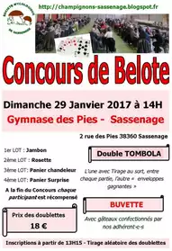 Concours belote 29 janvier Sassenage