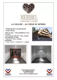 MERIBEL - BOUTIQUES DE 20 A 90M2