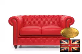 Canapé Chesterfield 2 places Rouge