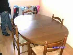 table en chêne+4 chaises