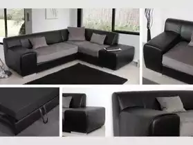 Canapé d'angle Managua coloris noir