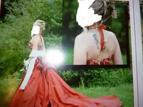 Magnifique robe de mariée soie rouge