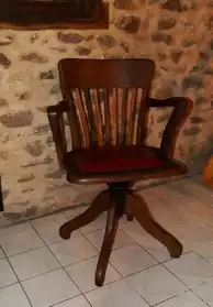 fauteuil ancien bois, assise cuir