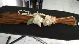 fleur en tissus couleur ivoire