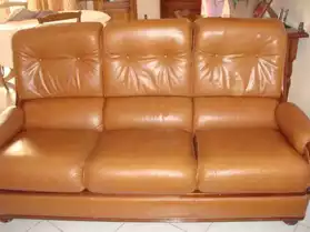 ensemble canapé +fauteuils cuir
