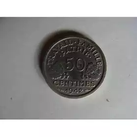 L 50 centimes francisque 1942 TTB SUP