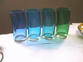 4 verres à limonade Leonardo bleu-vert