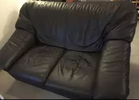 Canapé en cuir noir