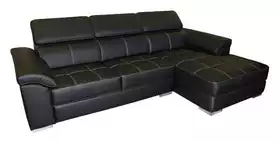 Canapé d'angle noir design et confortabl