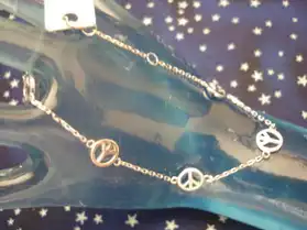 Bracelet Argent Peace & Love T 18 cm