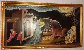 Grande huile sur toile de la Nativité