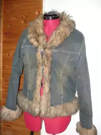 manteau en jean fourrure
