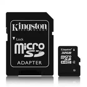carte SD HC KINGSTON 32gb+adaptateur