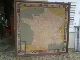 Très belle carte de France tissée+blason