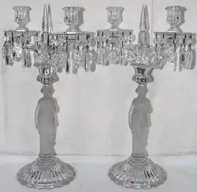 Paire candélabre chandelier cristal BAC