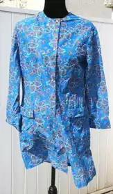 blouse nylon vintage LE DONON Bleu T. 44
