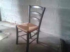 chaises bois et paille