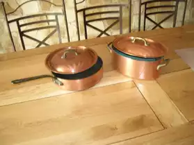 poêle et faitout cuivre véritable