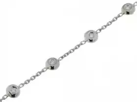 Bracelet Or Blanc 750 Diamant