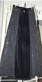jupe goth gothique noir velour et dentel