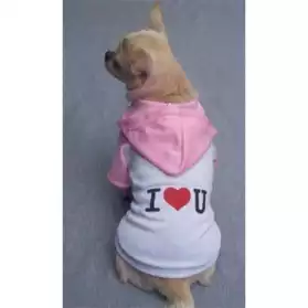 T-shirt, I LOVE YOU pour petit chien