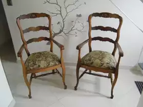 Lot de deux chaises fauteuil de 18eme