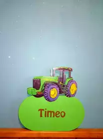 Plaque de porte prénom tracteur