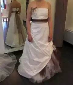 robe de mariée+voile+gant