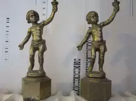 2 anciennes lampes en bronze