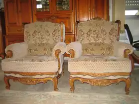 Un fauteuil à oreillettes style Louis XV