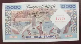 Billet 10000 fr ALGERIE et TUNISIE SURCH
