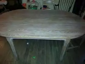 Table + 6 chaises Chêne cérusé